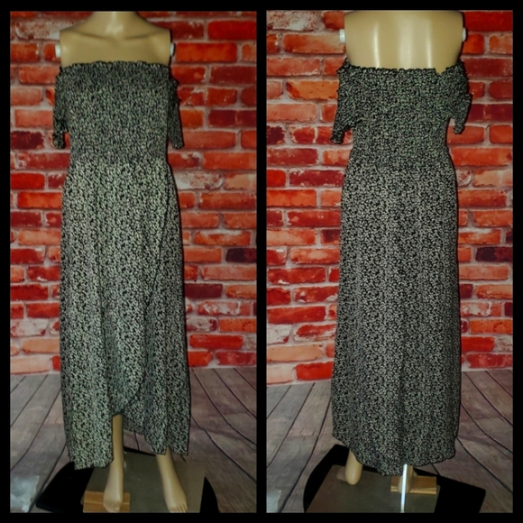 Boho Black Off Shoulder Midi Dress XS, S, L, XL NWOT - Picture 4 of 5